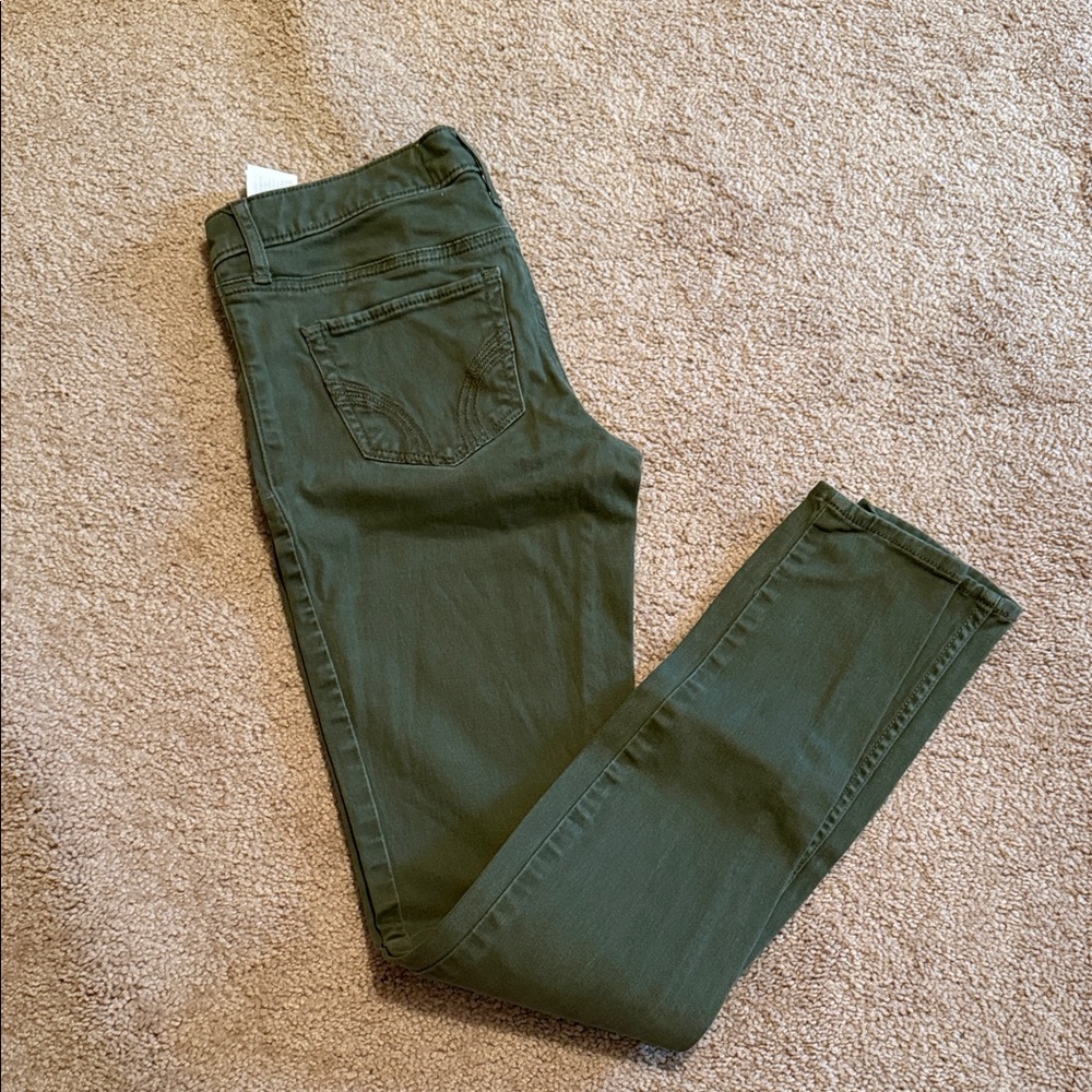 Hollister green skinny jeans
